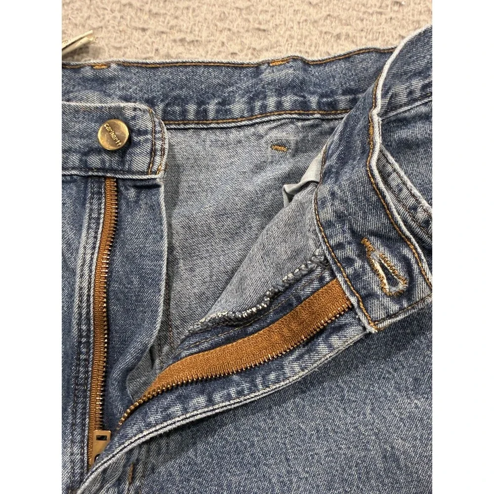 Carhartt Jeans Mens 33x31 Blue Relaxed Straight Denim B13DP Workwear Dungaree